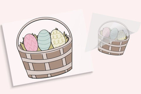 Easter Egg Basket DTF Transfer Physical So Fontsy T-Shirt Iron-On Transfer Shop 4x4