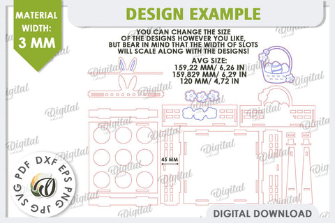 Easter Egg Basket Laser Cut. Egg Holder. 3D Easter Box SVG SVG Evgenyia Guschina 
