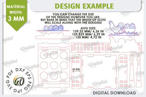 Easter Egg Basket Laser Cut. Egg Holder. 3D Easter Box SVG SVG Evgenyia Guschina 