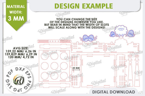 Easter Egg Basket Laser Cut. Egg Holder. 3D Easter Box SVG SVG Evgenyia Guschina 