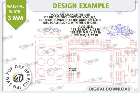 Easter Egg Basket Laser Cut. Egg Holder. 3D Easter Box SVG SVG Evgenyia Guschina 