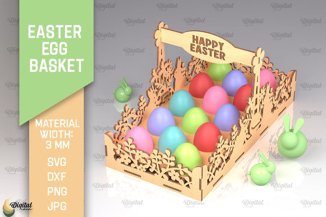 Easter Egg Basket SVG. Easter Egg Holder Laser Cut SVG Evgenyia Guschina 