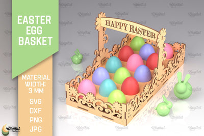 Easter Egg Basket SVG. Easter Egg Holder Laser Cut SVG Evgenyia Guschina 