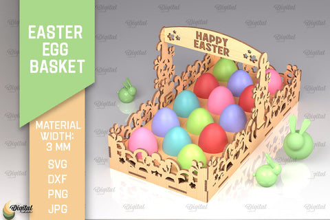 Easter Egg Baskets SVG Bundle. Easter Egg Holders Laser Cut SVG Evgenyia Guschina 