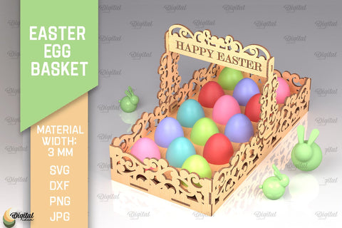 Easter Egg Baskets SVG Bundle. Easter Egg Holders Laser Cut SVG Evgenyia Guschina 