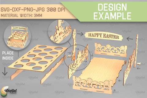 Easter Egg Baskets SVG Bundle. Easter Egg Holders Laser Cut SVG Evgenyia Guschina 