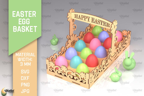 Easter Egg Baskets SVG Bundle. Easter Egg Holders Laser Cut SVG Evgenyia Guschina 