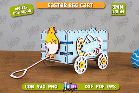 Easter Egg Cart Bundle | Easter Egg Holder | Candy Treat Box | Easter Bunny | CNC Files SVG The T Store Design 