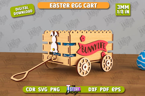 Easter Egg Cart Bundle | Easter Egg Holder | Candy Treat Box | Easter Bunny | CNC Files SVG The T Store Design 