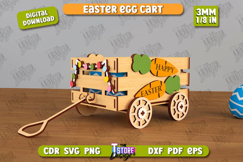 Easter Egg Cart Bundle | Easter Egg Holder | Candy Treat Box | Easter Bunny | CNC Files SVG The T Store Design 