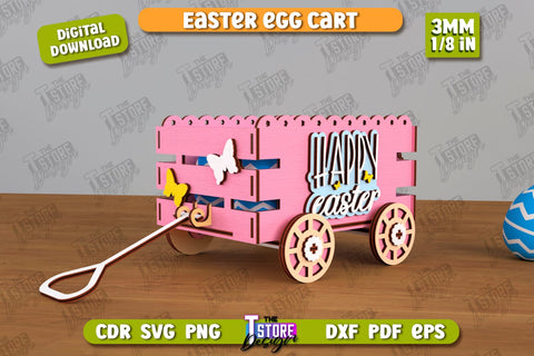 Easter Egg Cart Bundle | Easter Egg Holder | Candy Treat Box | Easter Bunny | CNC Files SVG The T Store Design 