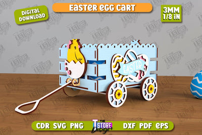 Easter Egg Cart | Easter Egg Holder | Candy Treat Box | Easter Bunny | CNC File SVG The T Store Design 