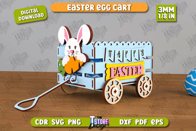 Easter Egg Cart | Easter Egg Holder | Candy Treat Box | Easter Bunny | CNC File SVG The T Store Design 