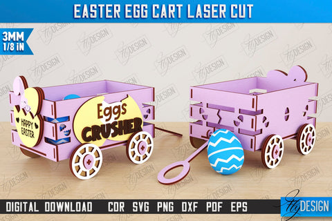 Easter Egg Carts Bundle | Easter Egg Holder | Candy Treat Box | Easter Bunny | CNC Files SVG Fly Design 