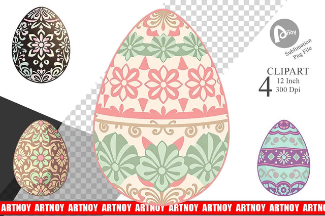 Easter Egg Clipart Sublimation artnoy 