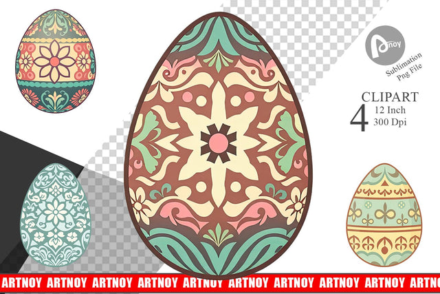 Easter Egg Clipart Sublimation artnoy 
