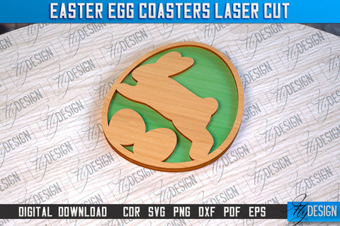 Easter Egg Coasters | Laser Cutting File | CNC File SVG Fly Design 