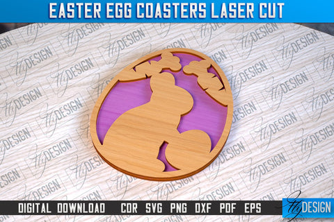Easter Egg Coasters | Laser Cutting File | CNC File SVG Fly Design 