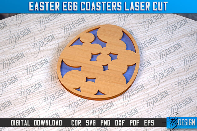 Easter Egg Coasters | Laser Cutting File | CNC File SVG Fly Design 