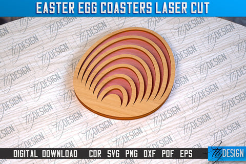 Easter Egg Coasters | Laser Cutting File | CNC File SVG Fly Design 