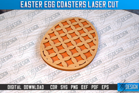 Easter Egg Coasters | Laser Cutting File | CNC File SVG Fly Design 