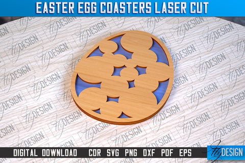 Easter Egg Coasters | Laser Cutting File | CNC File SVG Fly Design 