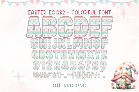 Easter Egg - Color Font 3 Styles | OTF SVG PNG Font AnningArts Design 