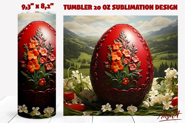 Easter egg flower tumbler wrap sublimation 20 oz Sublimation Angelina Semenova 