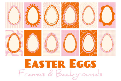 Easter Egg Frames Backgrounds Templates Sublimation Rin Green 