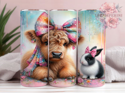 Easter Egg Highland Cow Tumbler, Highland Cow Tumbler, Baby Cow Wrap, Cute Cow Wrap, Egg Cow Wrap, Sublimation Design, Trendy Gift Idea Sublimation Li Zamperini 