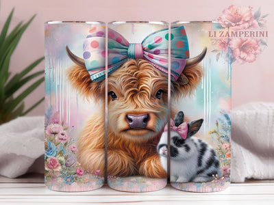 Easter Egg Highland Cow Tumbler, Highland Cow Tumbler, Baby Cow Wrap, Cute Cow Wrap, Egg Cow Wrap, Sublimation Design, Trendy Gift Idea Sublimation Li Zamperini 