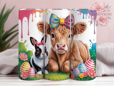 Easter Egg Highland Cow Tumbler, Highland Cow Tumbler, Baby Cow Wrap, Cute Cow Wrap, Egg Cow Wrap, Sublimation Design, Trendy Gift Idea Sublimation Li Zamperini 