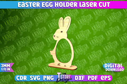 Easter Egg Holder | Easter Rabbit Laser Cut Design | CNC File SVG The T Store Design 