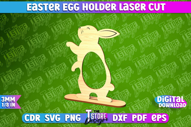 Easter Egg Holder | Easter Rabbit Laser Cut Design | CNC File SVG The T Store Design 