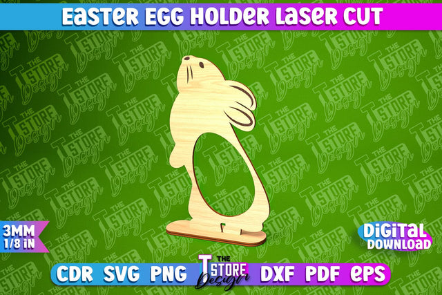 Easter Egg Holder | Easter Rabbit Laser Cut Design | CNC File SVG The T Store Design 