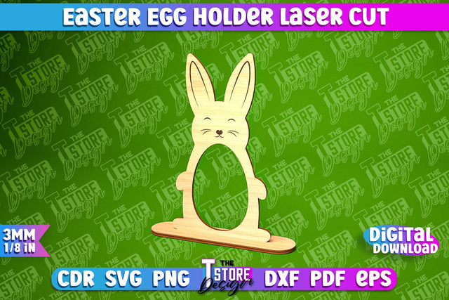 Easter Egg Holder | Easter Rabbit Laser Cut Design | CNC File SVG The T Store Design 