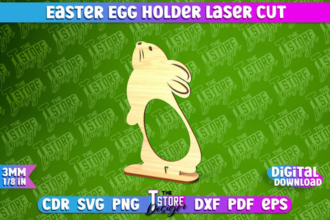 Easter Egg Holder | Easter Rabbit Laser Cut Design | CNC File SVG The T Store Design 