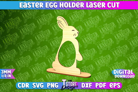 Easter Egg Holder | Easter Rabbit Laser Cut Design | CNC File SVG The T Store Design 