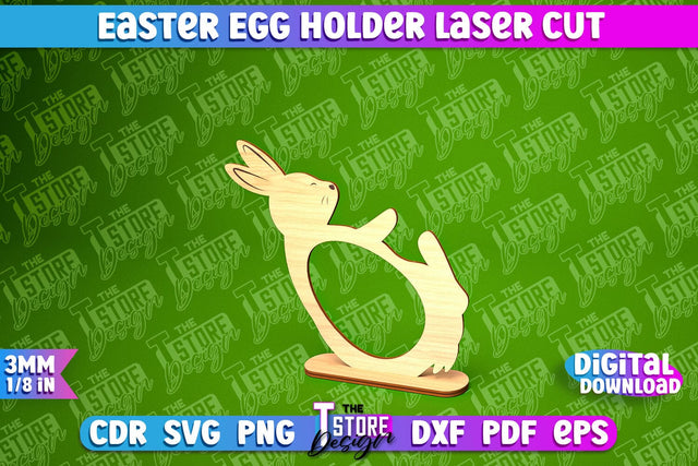 Easter Egg Holder | Easter Rabbit Laser Cut Design | CNC File SVG The T Store Design 