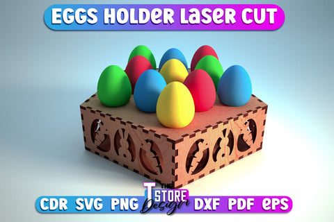 Easter Egg Holder Laser Cut Design| Happy Easter | CNC File SVG The T Store Design 