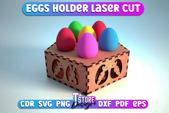 Easter Egg Holder Laser Cut Design| Happy Easter | CNC File SVG The T Store Design 
