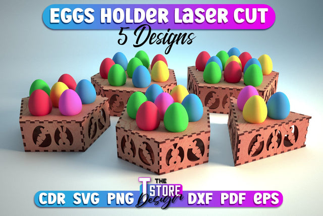 Easter Egg Holder Laser Cut Design| Happy Easter | CNC File SVG The T Store Design 