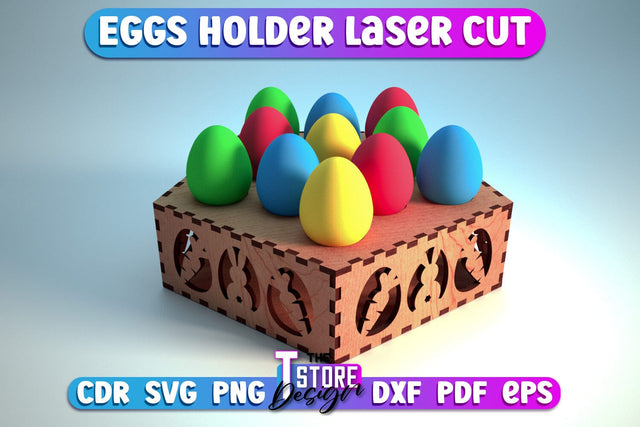 Easter Egg Holder Laser Cut Design| Happy Easter | CNC File SVG The T Store Design 