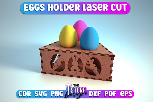 Easter Egg Holder Laser Cut Design| Happy Easter | CNC File SVG The T Store Design 