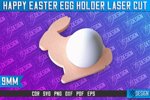 Easter Egg Holder Laser Cut | Happy Easter | CNC File SVG Fly Design 