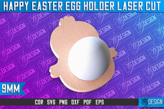 Easter Egg Holder Laser Cut | Happy Easter | CNC File SVG Fly Design 