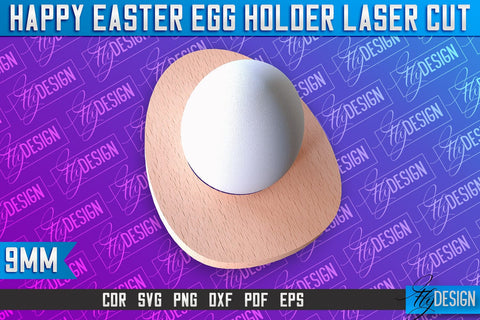 Easter Egg Holder Laser Cut | Happy Easter | CNC File SVG Fly Design 
