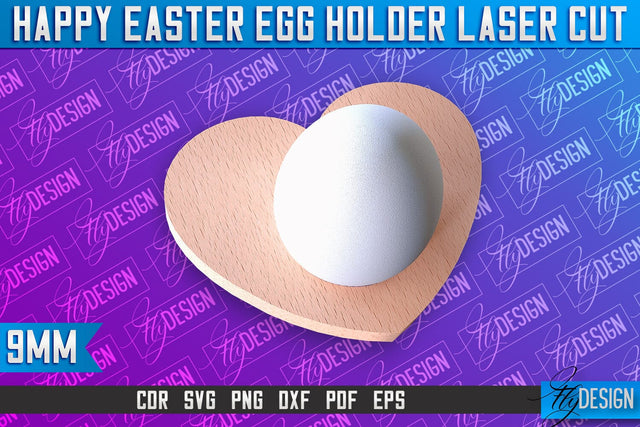 Easter Egg Holder Laser Cut | Happy Easter | CNC File SVG Fly Design 