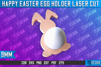 Easter Egg Holder Laser Cut | Happy Easter | CNC File SVG Fly Design 