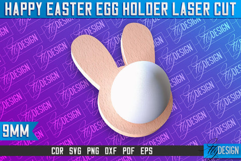 Easter Egg Holder Laser Cut | Happy Easter | CNC File SVG Fly Design 